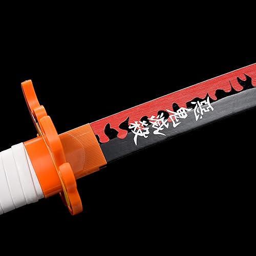 Vista 27 de ziqing Espada samurái de anime hecha a mano, espada Agatsuma Zenitsu, espada Kamado Tanjirou, espada Rengoku Kyoujurou de 41 pulgadas, varios