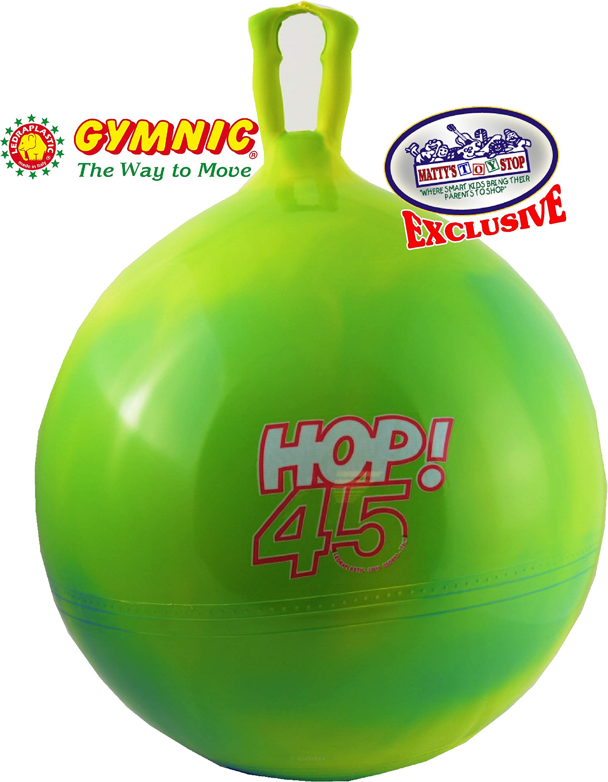 Gymnic Hop 45! Blue & Yellow Swirl (Green) 18" Hop Ball Matty's Toy Stop Exclusive Color (68-24) - Image 2