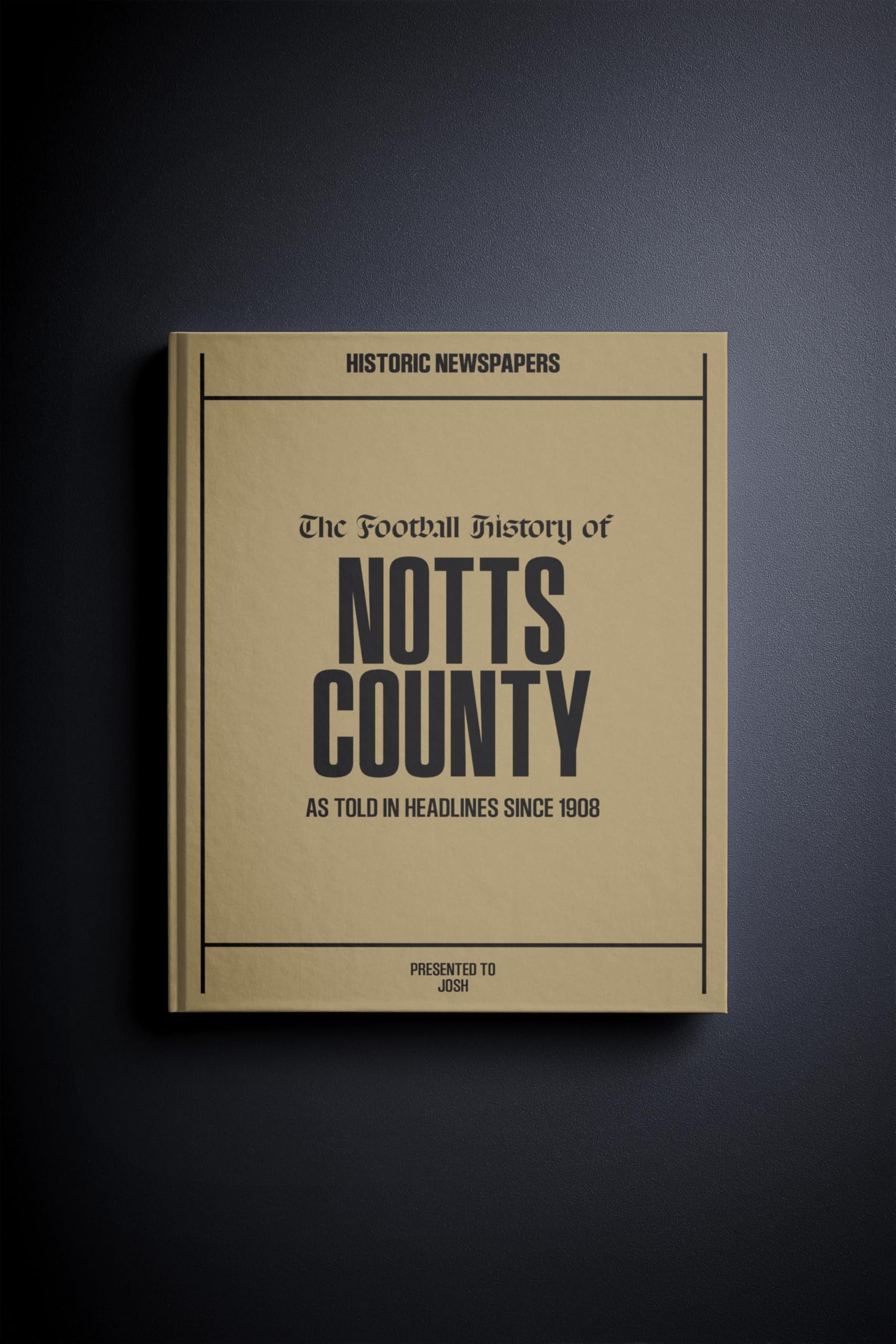 Historic Newspapers Notts County | Personalised Football Gift | Name Printed on Cover | Football History Book Through Newspapers | Football Gifts for Boys | Birthday Present for Him | Football Present — image 1
