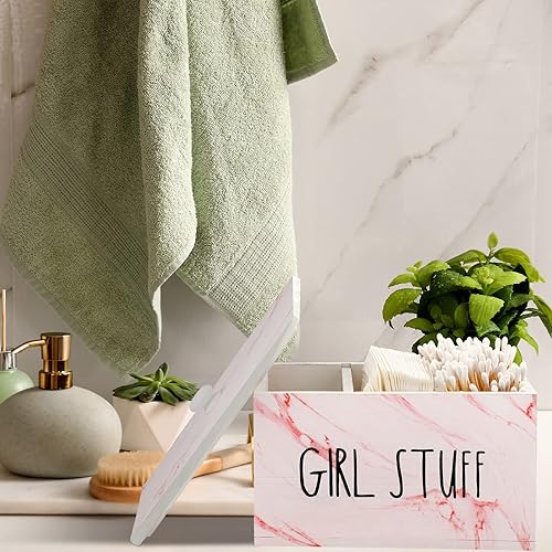 Miniatura 6 de Soporte de tampón para baño con divisores móviles, contenedor de almacenamiento de tampón de tiburón, semana con tapa, caja de contenedor de