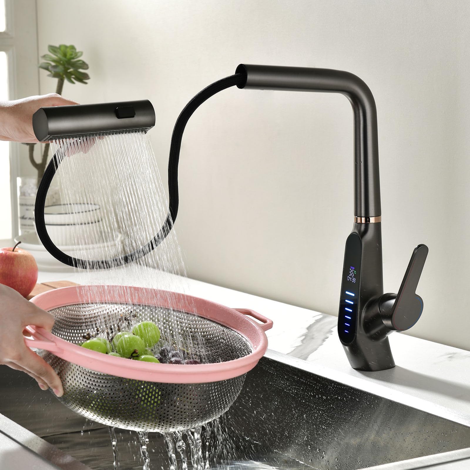 Bächlein Robinet De Cuisine Boyano (chrome) - Mitigeur D'évier Pivotant à Une Main En Laiton De Qualité Supérieure - Robinet De Cuisine Avec Levier Orienté Vers L'avant