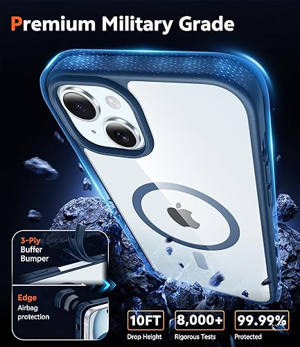 Miniatura 439 de Fntcase Funda para iPhone 15 Plus y 14 Plus de 6.7 pulgadas, magnética, a prueba de golpes de grado militar, antiamarilleo, delgada, protectora