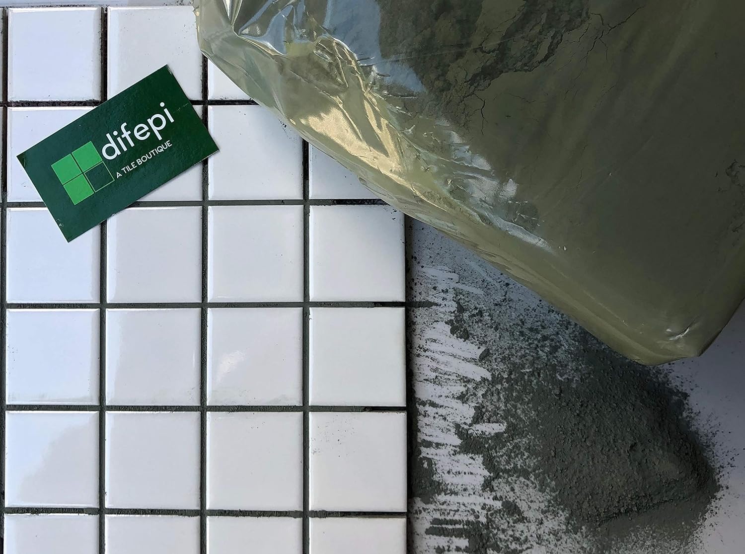 Douglas Fir Unsanded Tile Grout - 5 lbs - with Green Pigment in The Mix.