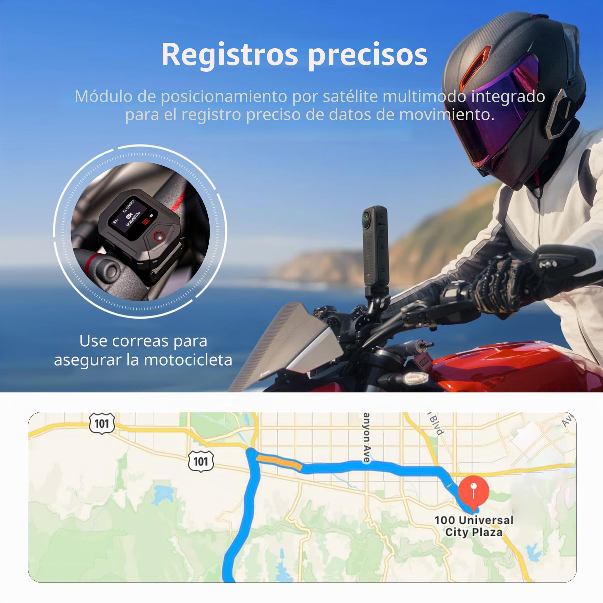 Mando a distancia GPS para cámaras Insta360 X5/X4/X4 Air X3/Go 3S/ACE Pro 2/ACE Pro/ONE X2 Cámaras Remote 25M Range Smart Action Accesorios