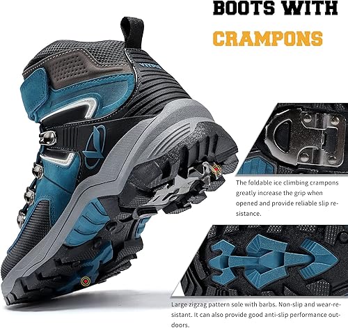 Miniatura 2 de Littleplum Boys Snow Boots Winter Waterproof Antiskid Boots Hiking Outdoor Shoes for Unisex Kids(Little KidBig Kid)