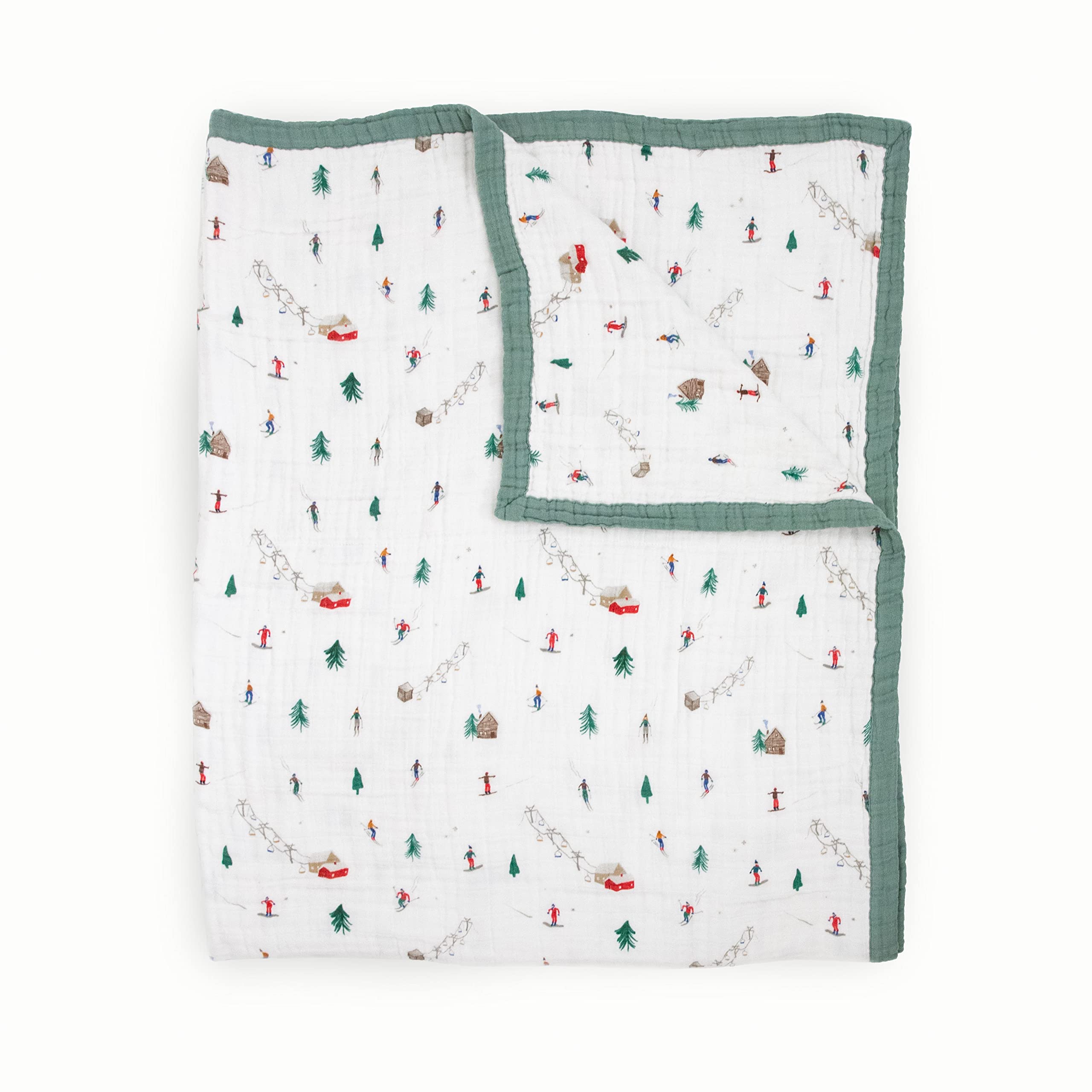 Little Unicorn Premium Quilted Throw | Super Soft, Multi-Layered Muslin XL Blanket| Great for Kids &amp; Families (Powder Party)