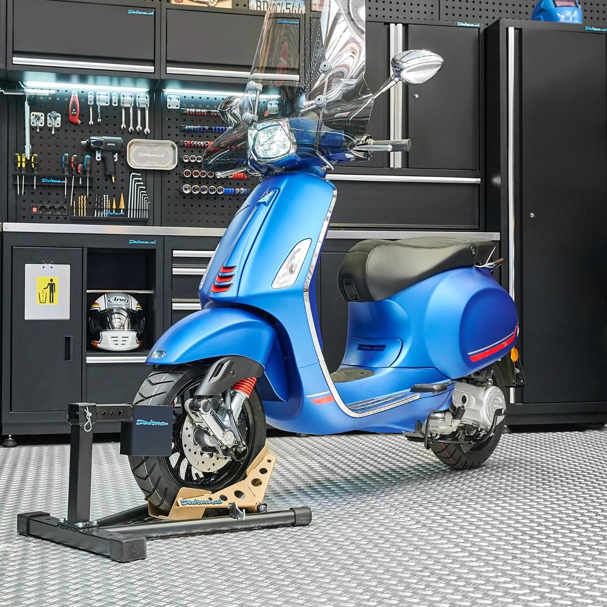 Datona Radwippe für Roller – Motorradständer 10 bis 16 Zoll & 100-140 mm Reifen – Sicherer Stand mit Kipp-Mechanismus für Transport & Winterlagerung