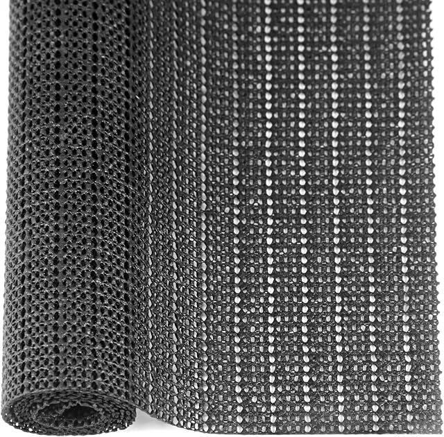 VABNEER Anti Slip Rug Underlay, 60x100cm Multipurpose PVC Cuttable Anti Slip Mat, Antislippery Mat Underlay for Drawers Shelves Tray Table Utensils Carpet (Black)
