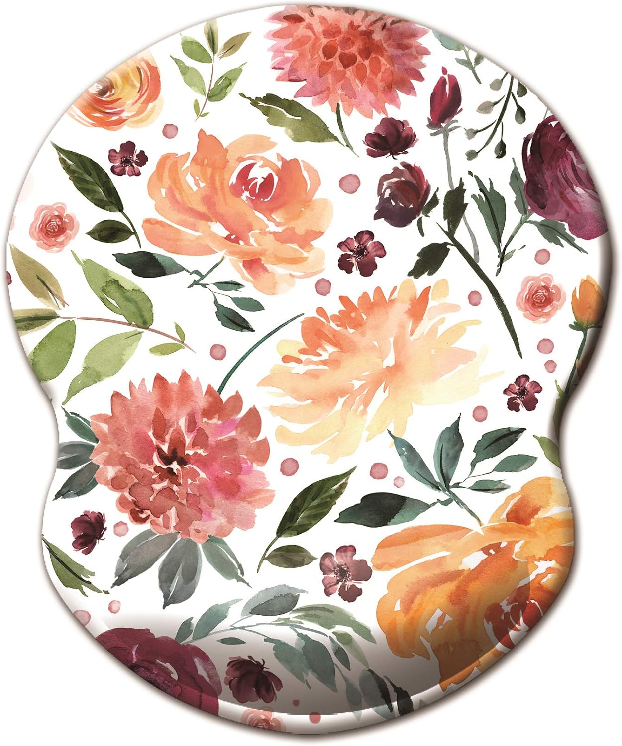 DOOKE Ergonomic Mouse Pad with Wrist Support, Cute Mouse Pads with Non-Slip Rubber Base,Pink Flower