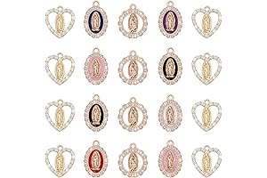 36 Pieces Metal Crystal Rhinestone Virgen De Guadalupe Charms: A Divine Adornment...
