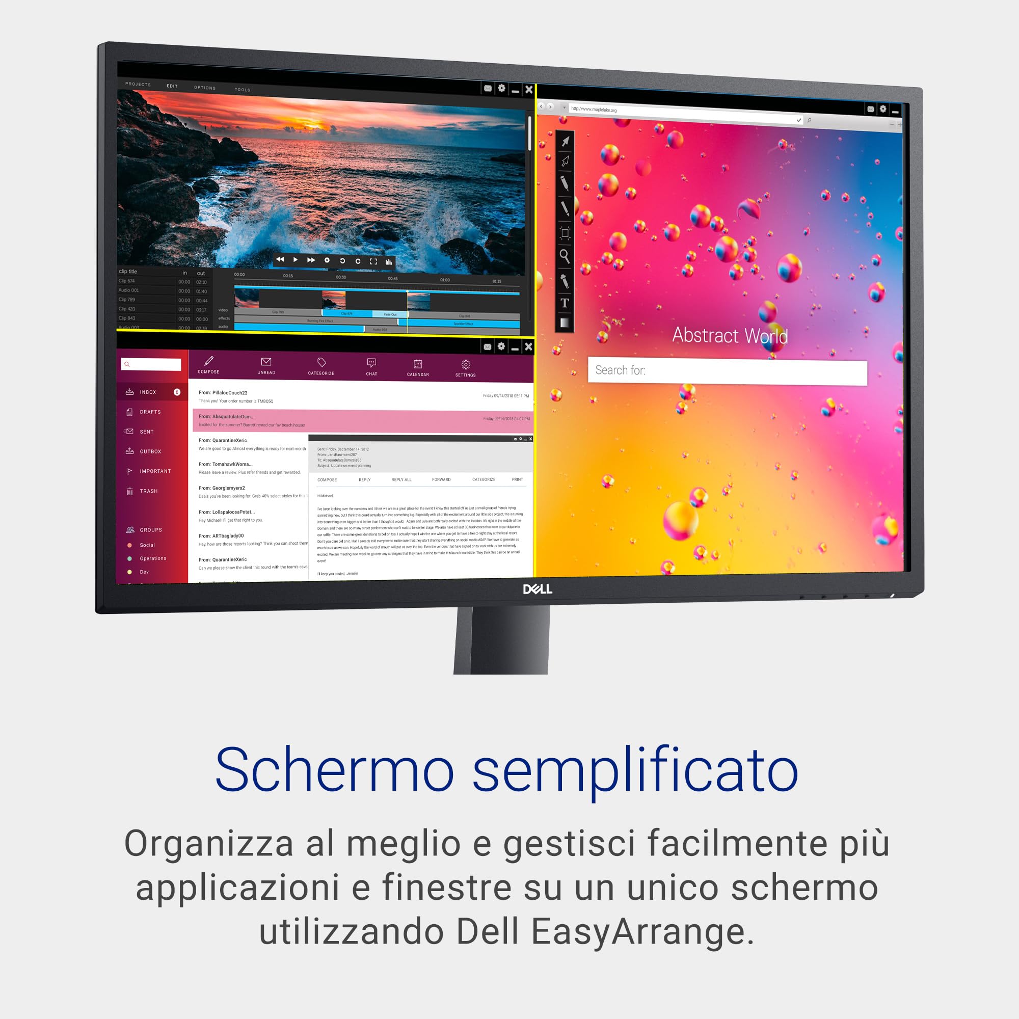 Dell SE2722HX 27" Full HD (1920x1080) Monitor, 75Hz, VA, 4ms, AMD FreeSync, HDMI, VGA, 3 Anni di Garanzia, Nero