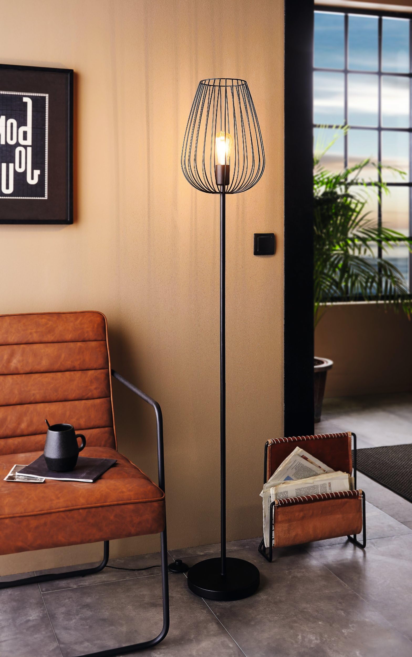 EGLO Lampa podłogowa NEWTOWN, 1-ogniskowa lampa podłogowa w stylu vintage