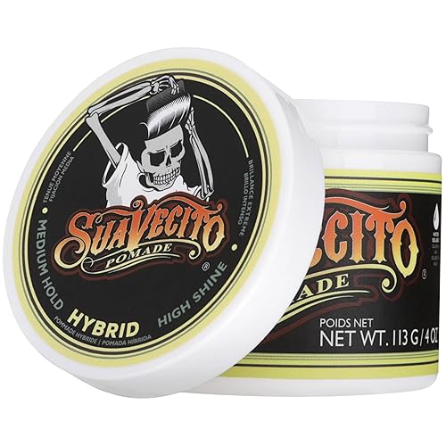 Miniatura 9 de Suavecito Pomada híbrida para hombre, fijación media, alto brillo, fórmula a base de aceite y agua, fácil de lavar, 4 onzas