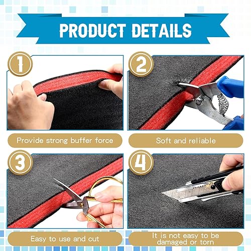 Miniatura 10 de 4 almohadillas de espuma de poliuretano cortables para manualidades, caja de herramientas de color negro, inserto de espuma para estuches, relleno