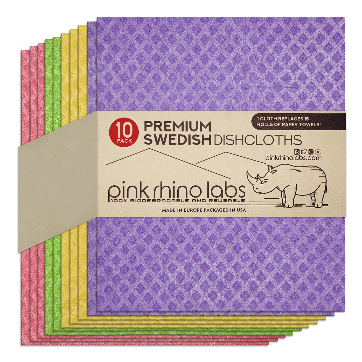 Swedish Dishcloths for Kitchen Eco-Friendly Kitchen Towels and Dishcloths Sets Reusable Paper Towels Dish Sponge Cleaning Cloth Quick Dry Towel Dish Towels Sustainable Products