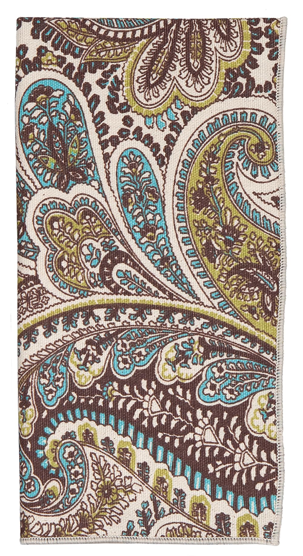 Stoffservietten, 12 Stück, 100 % Baumwolle, Leinen, 45,7 x 45,7 cm, brauner Paisley-Stoff