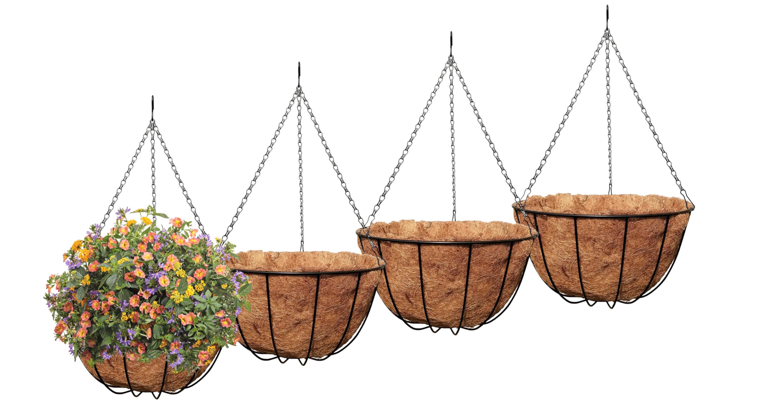MTB Supply 4 Pack 16 Inch Garden Hanging Baskets