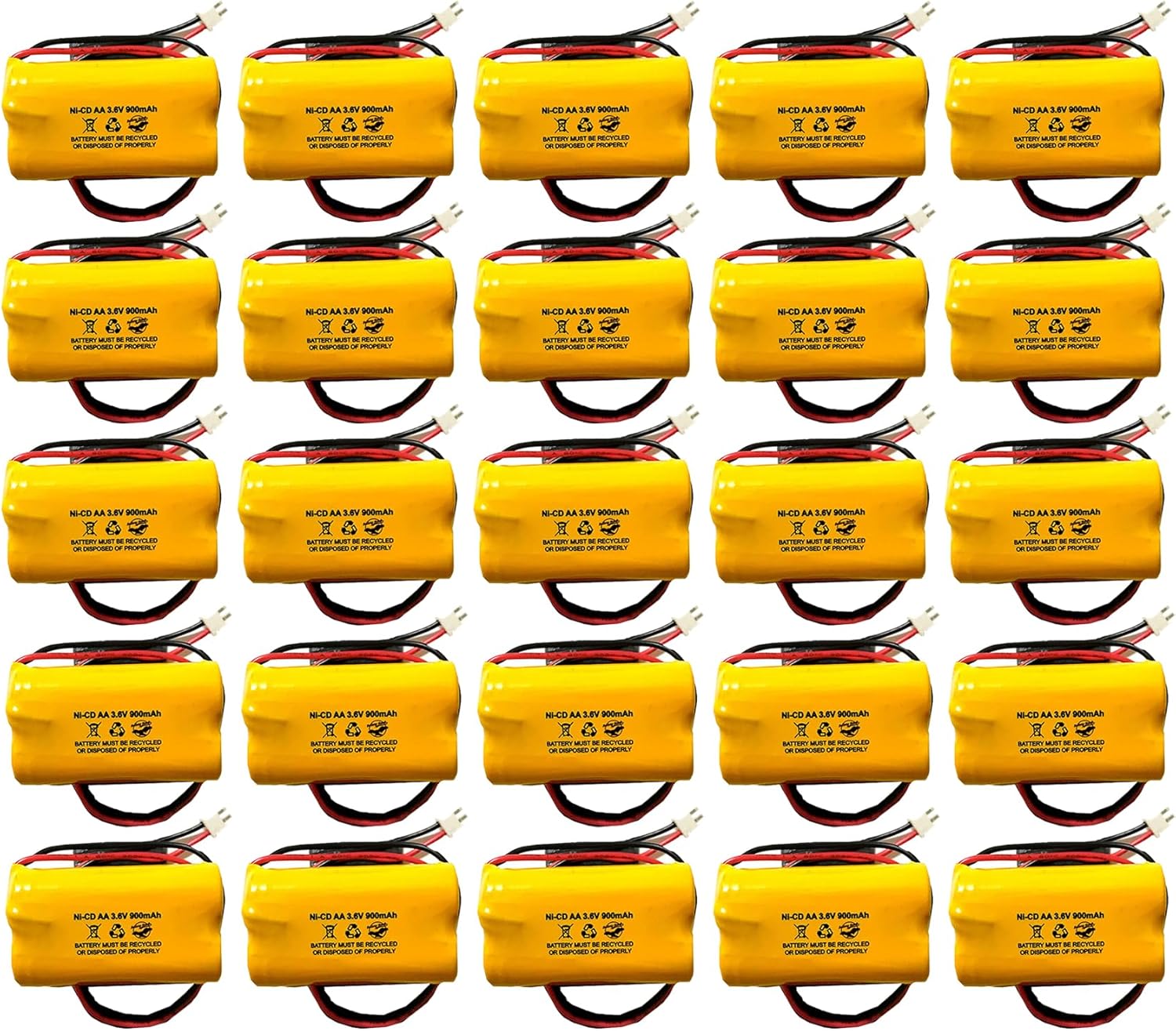 AA900MAH 3.6V 6200RP 6200-RP Exitronix 10010037 253799 TOPA 3.6v 900mAh Ni-CD Battery Pack for Exit Sign Emergency Light Fire (8 Pack, 8, Count)