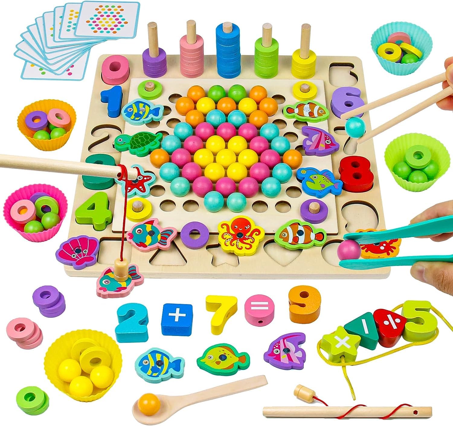 Magicwand® Wooden Stacking Tumbling Tower Blocks Toy with Dices (54 Pcs Animal Blocks) (B094NGX9DX) Amazon Price History, Amazon Price Tracker