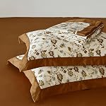 YuHeGuoJi Vintage Brown Floral Duvet Cover King 100% Cotton 3 Pcs Set 1 Beige Boho Botanical Duvet Cover with Zipper Ties 2 Pillow Shams Caramel Flower Ruffle Hemmed Bedding Set Soft