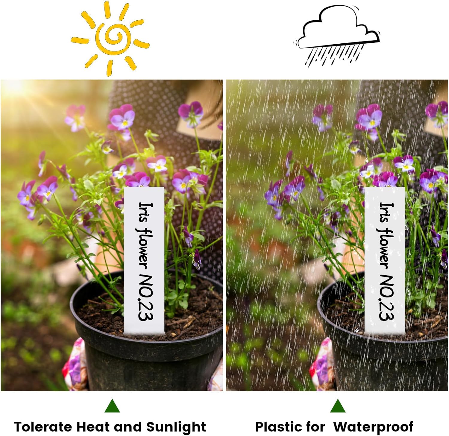 Plant Labels, 3-Inch Plant Markers,100Pcs Plant Tags, Plant Labels for Seedlings, Garden Labels with Pen for Identifying Seedlings, Flowers and Vegetables, White, Waterproof - Image 5