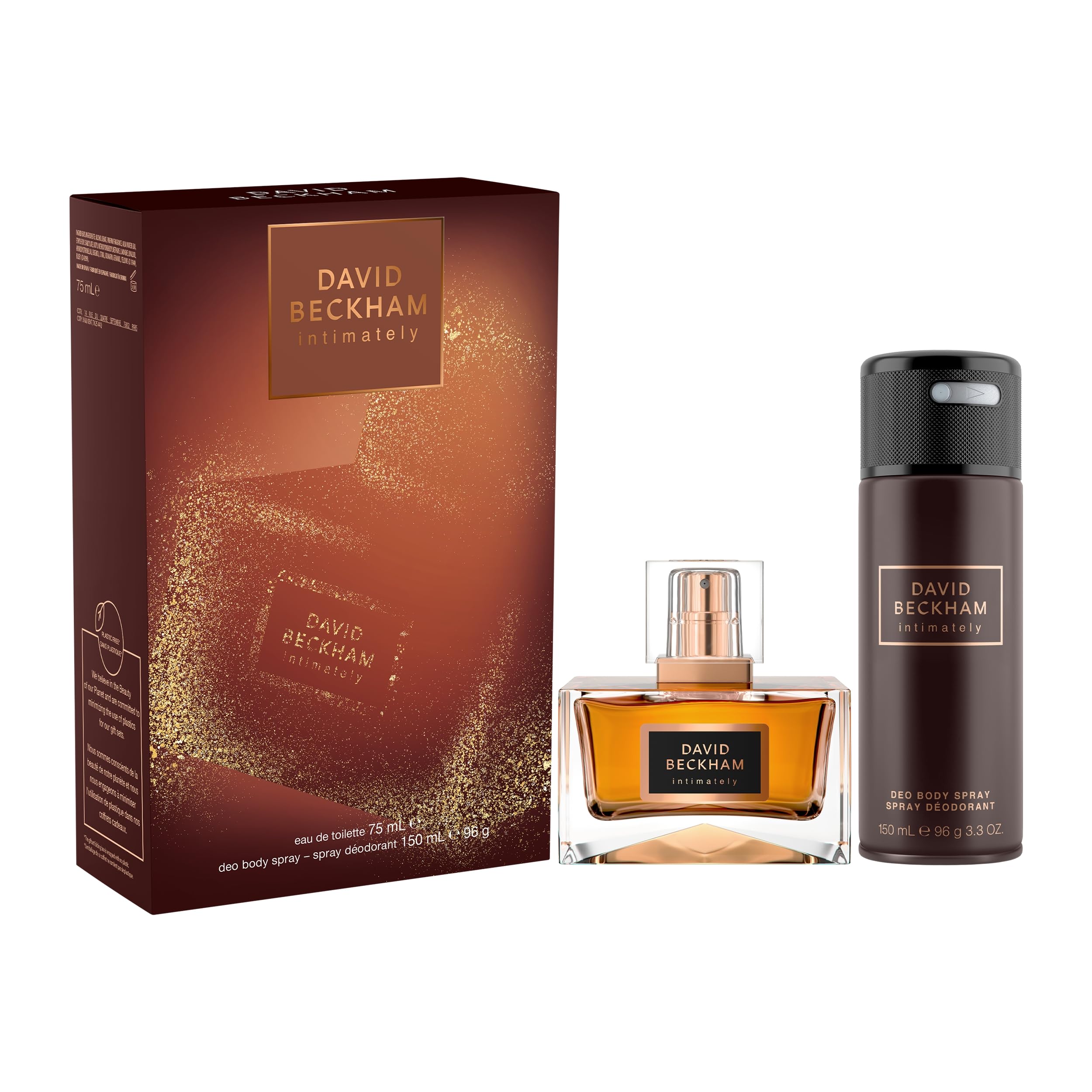 David Beckham Confezione Regalo Intimately, Eau de Toilette 30ml & Deodorante Spray 150ml, Fragranza Aromatica Ambrata per Lui