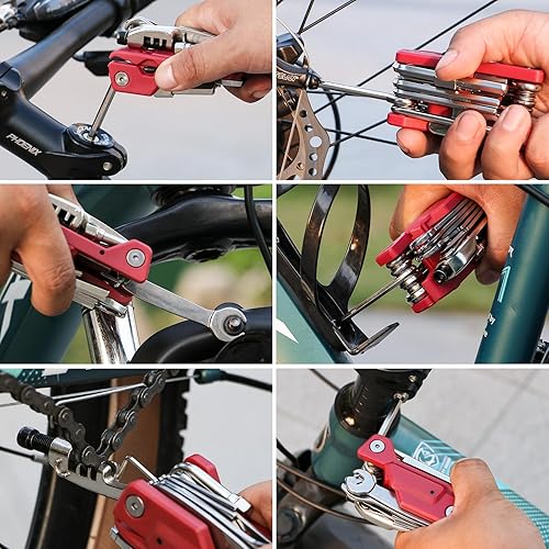 Miniatura 6 de Kit de herramientas de reparación de bicicletas con estuche de transporte, kits de herramientas de ciclismo portátiles (21 en 1), juego de