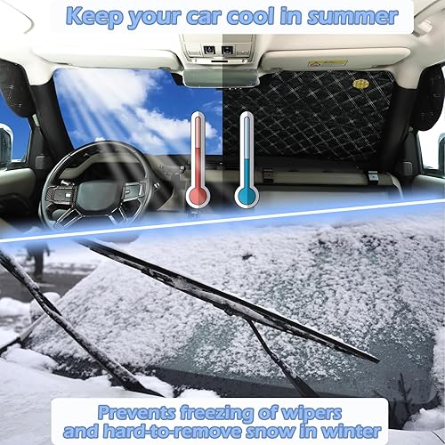 Miniatura 4 de Cubierta de parabrisas compatible con Land Rover Defender 90 110 130 2020-2023 2024, para hielo y nieve, hielo, protección UV y escarcha, protector