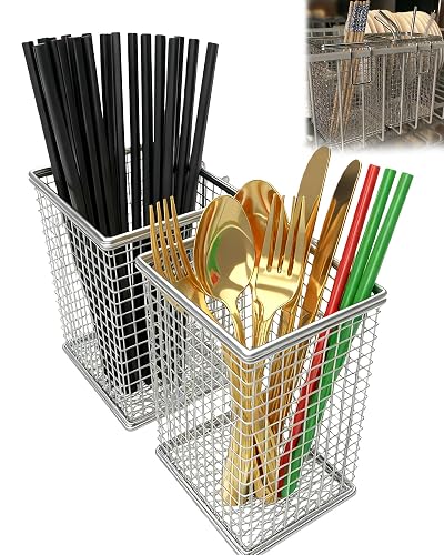 Viscogrip 2PCS Dishwasher Chopstick Basket with Hooks 304 Stainless Steel