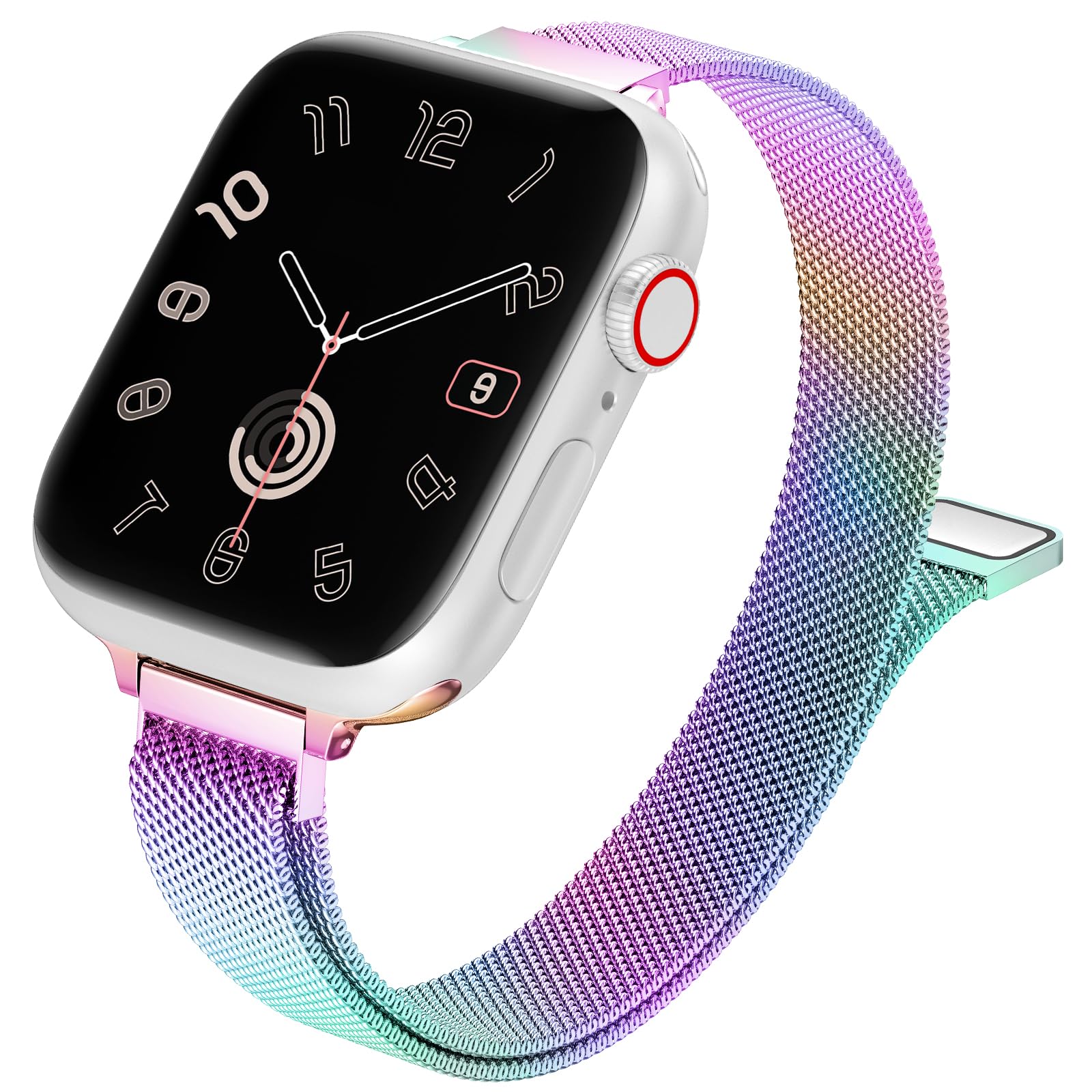Holographic iridescent rainbow Apple Watch band Glittering Prism Silicone Sports Band For Apple Watch  main image 3
