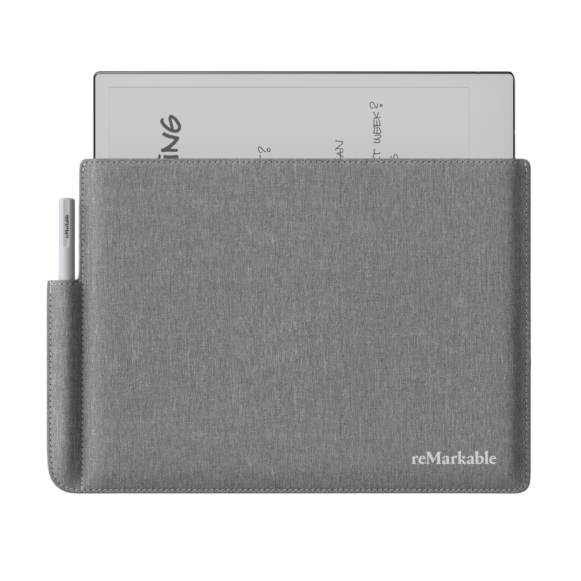 Remarkable Folio - Die Originalhülle für das Remarkable 2 mit Stifthalter | minimalistisches graues Polymergewebe