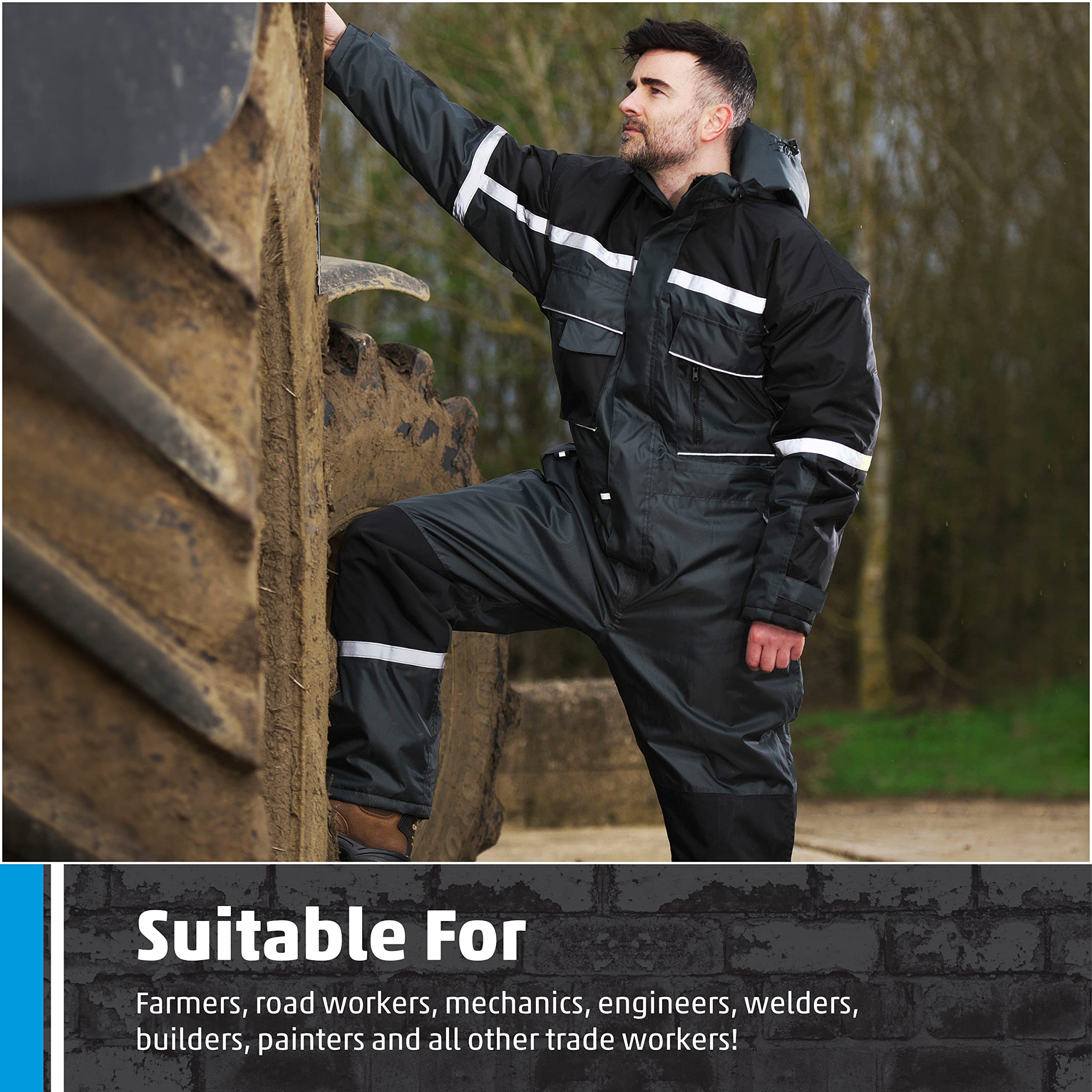 Fort Orwell Coverall - Grey Waterproof Overalls - Men's Adult Rain Suit - Outdoor Activities