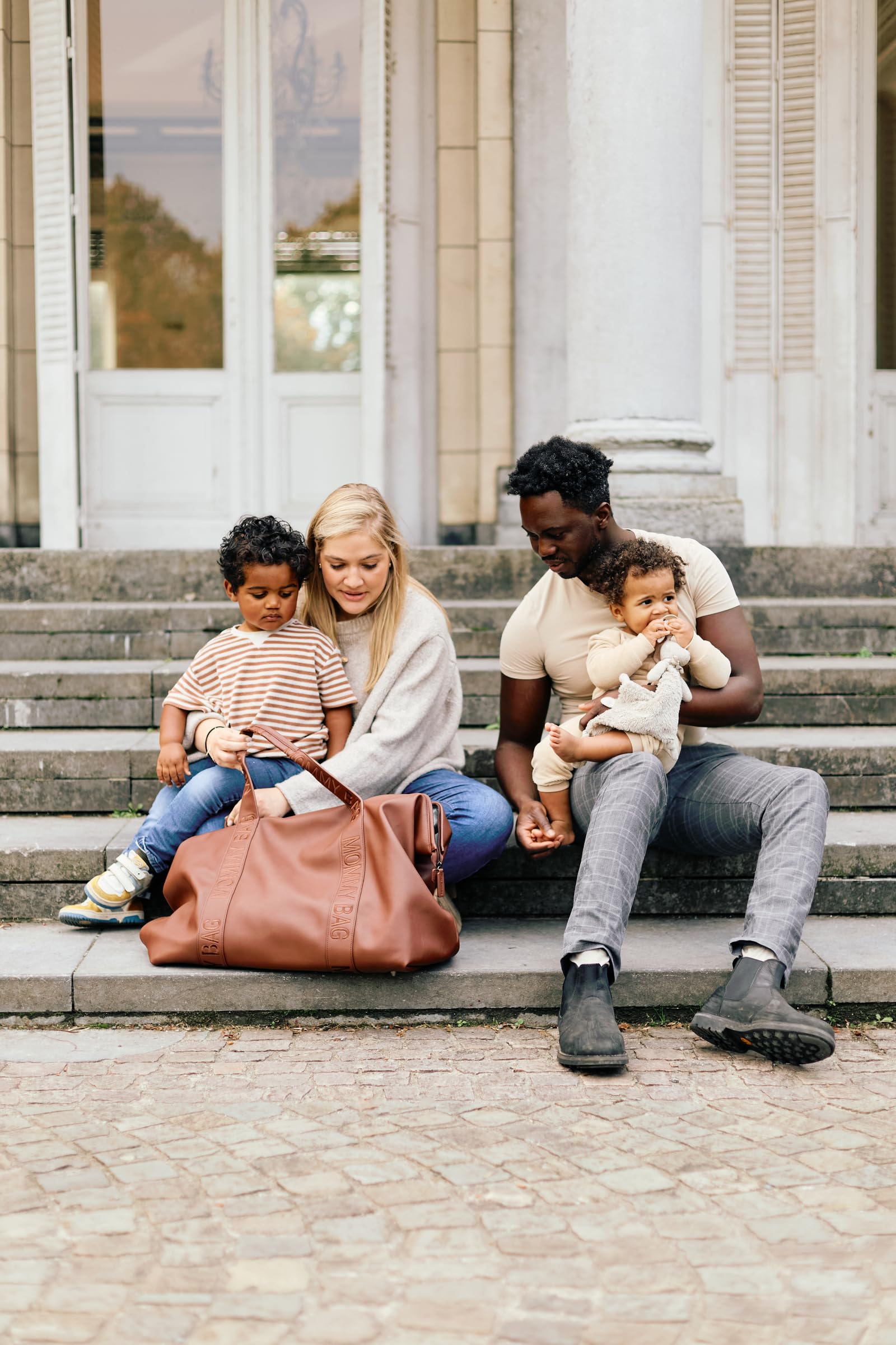 Childhome, Mommy Bag, Borsa Cambio, Maternità, Borsa Da Viaggio, Grande Capacità, Fasciatoio Incluso, Cinghia Regolabile, Scompartimentata, Borsa Isotermica, Apertura Per Valigia, Similpelle Marrone