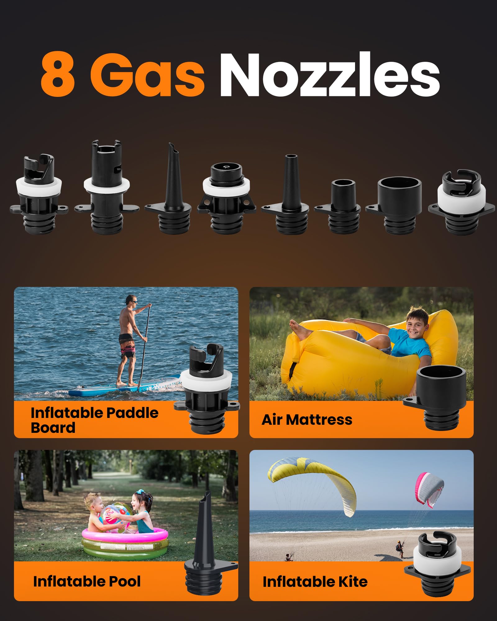 OutdoorMaster Shark 3 Mini 74Wh przenośna elektryczna pompka SUP, szybkie pompowanie 5'30", ładowalna pompka wiosłowa, automatyczne wyłączanie i spuszczanie powietrza, 20 PSI, 12V/15,8V DC i USB-C, 8