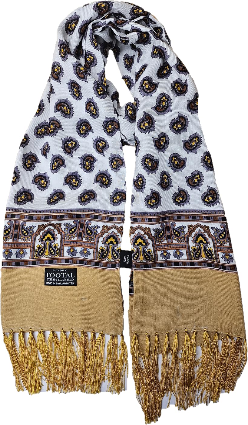 Tootal Men's Mustard Rayon Retro Mod Scarf (, One Size)