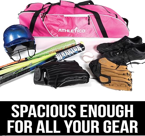 Miniatura 6 de Athletico Bolsa de béisbol con ruedas, bolsa de bate de béisbol con ruedas para béisbol, tball, equipo de softbol para jóvenes, niños y adultos