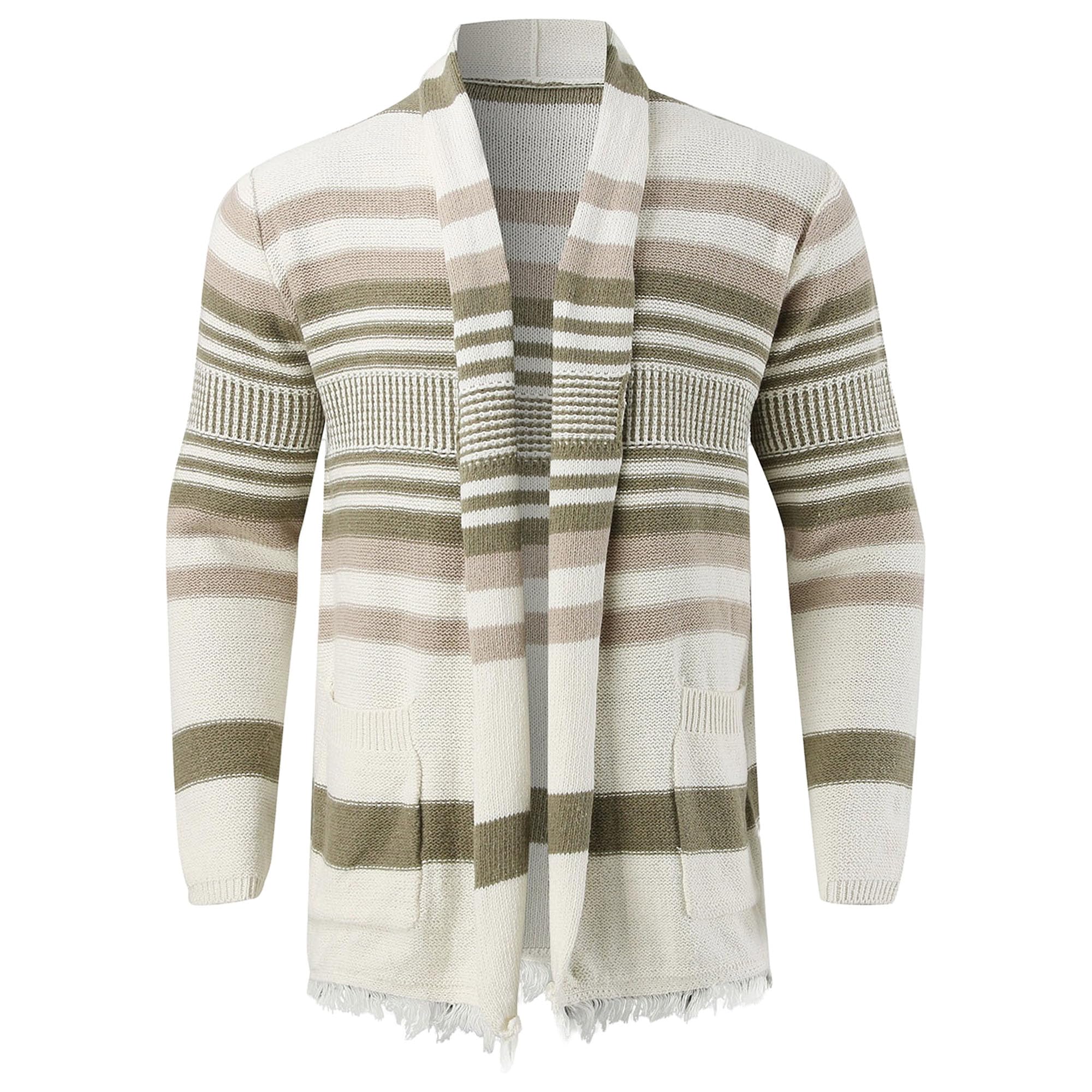 Cardigan ouvert sur le devant homme pull tricot torsadé - 8