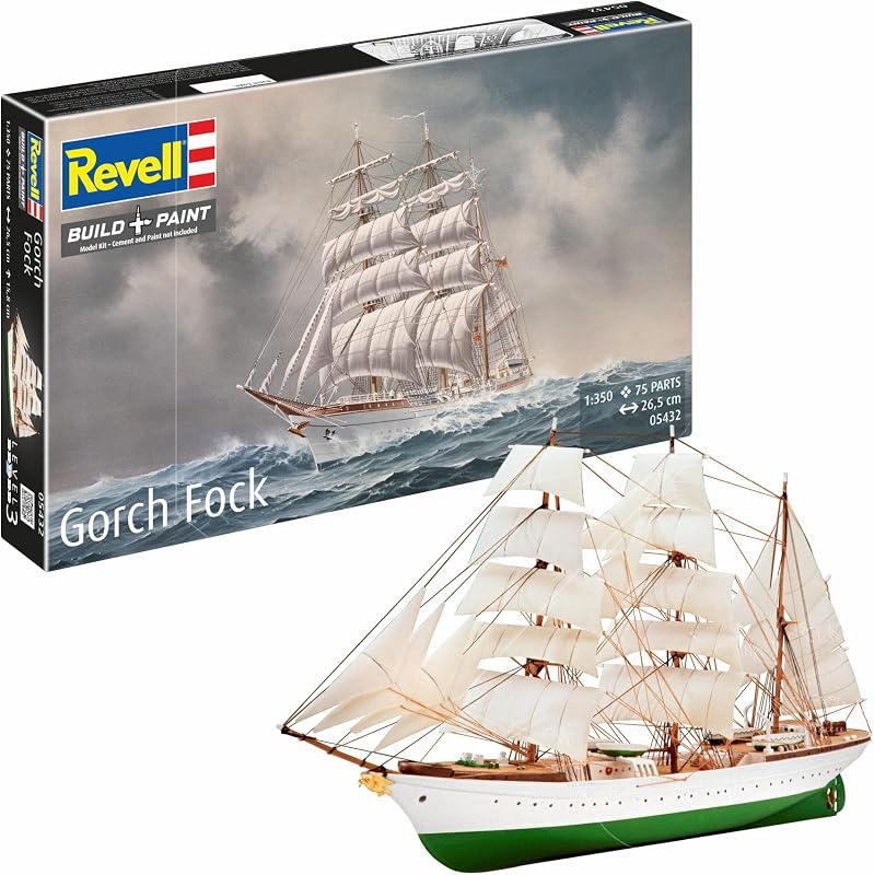 RV05432 1:350 Scale, Gorch Fock, Model Kit Unpainted…