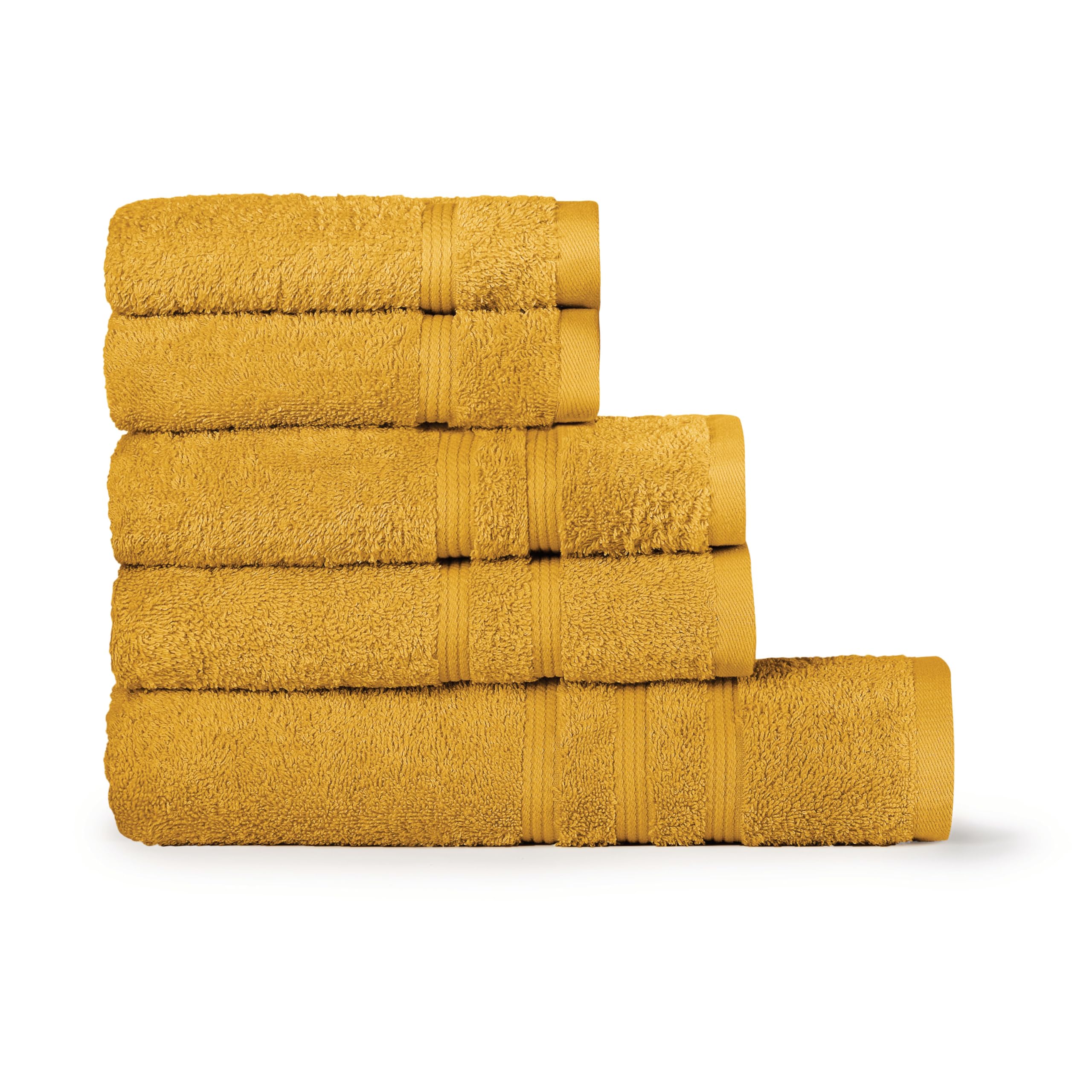 Bassetti Morbido Asciugamano Asciugamani 480 gr 100% Cotone Set da 5 pz (2 da 58x105 cm + 2 da 38x55 cm + 1 da 70X140 cm) - Collezione MONIQUE - TOPAZIO Y3