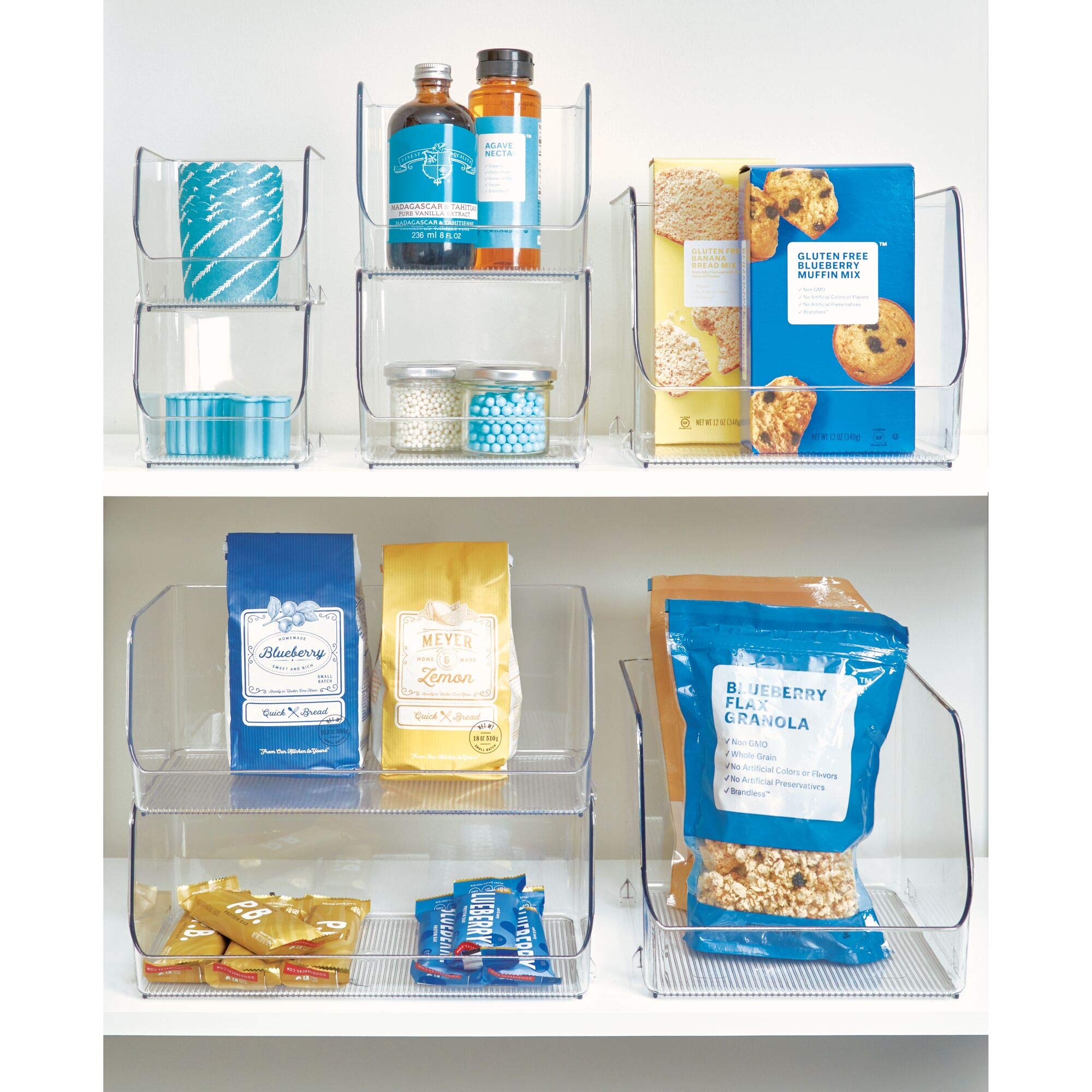iDesign Linus Stacking Organizer Bins for Kitchen, Pantry, Office