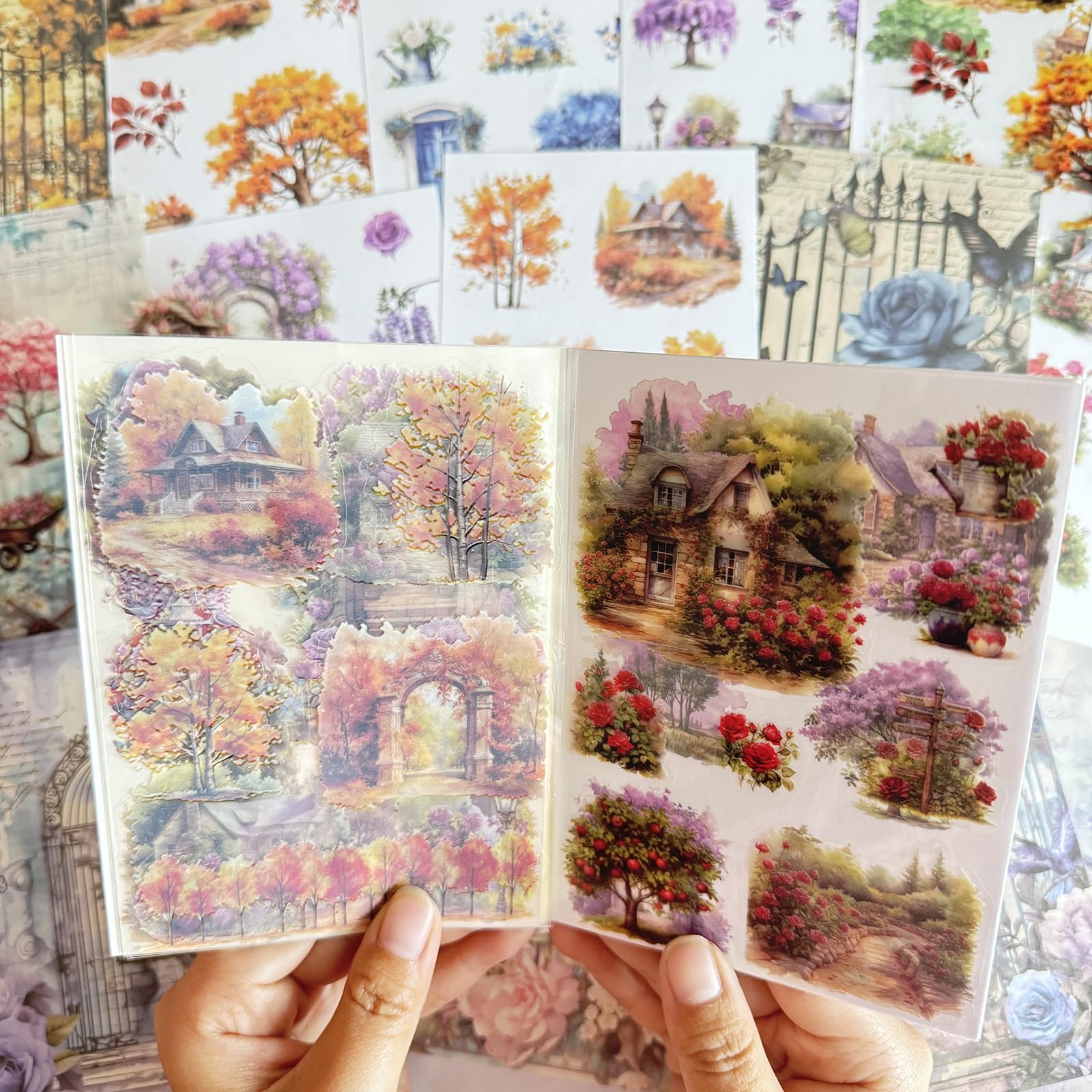 20 arkuszy naklejek kwiatowych do scrapbookingu, kwiatowe naklejki do scrapbookingu, artykuły do pamiętnika śmieci, 50 arkuszy, artykuły papierowe, do dziennika śmieci, materiałów do scrapbookingu