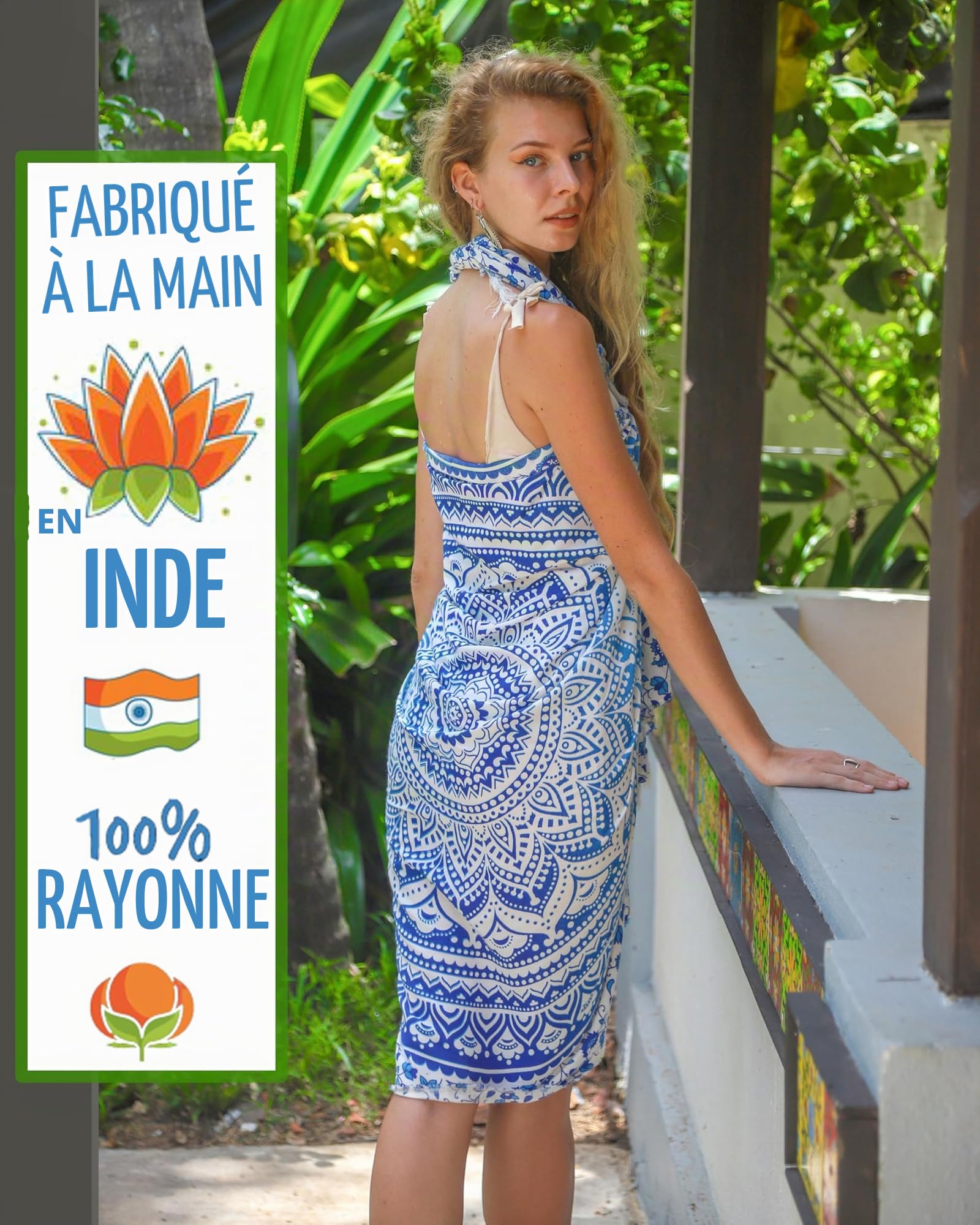 Pareo Femme Plage Grande Taille Avec Des Franges Bikini Couvrir Boheme Orientale Xxl Longue Robe Jupe Tapisserie Foulard Écharpe Rayone/Cotcoton Hoome Sarong 180X110Cm