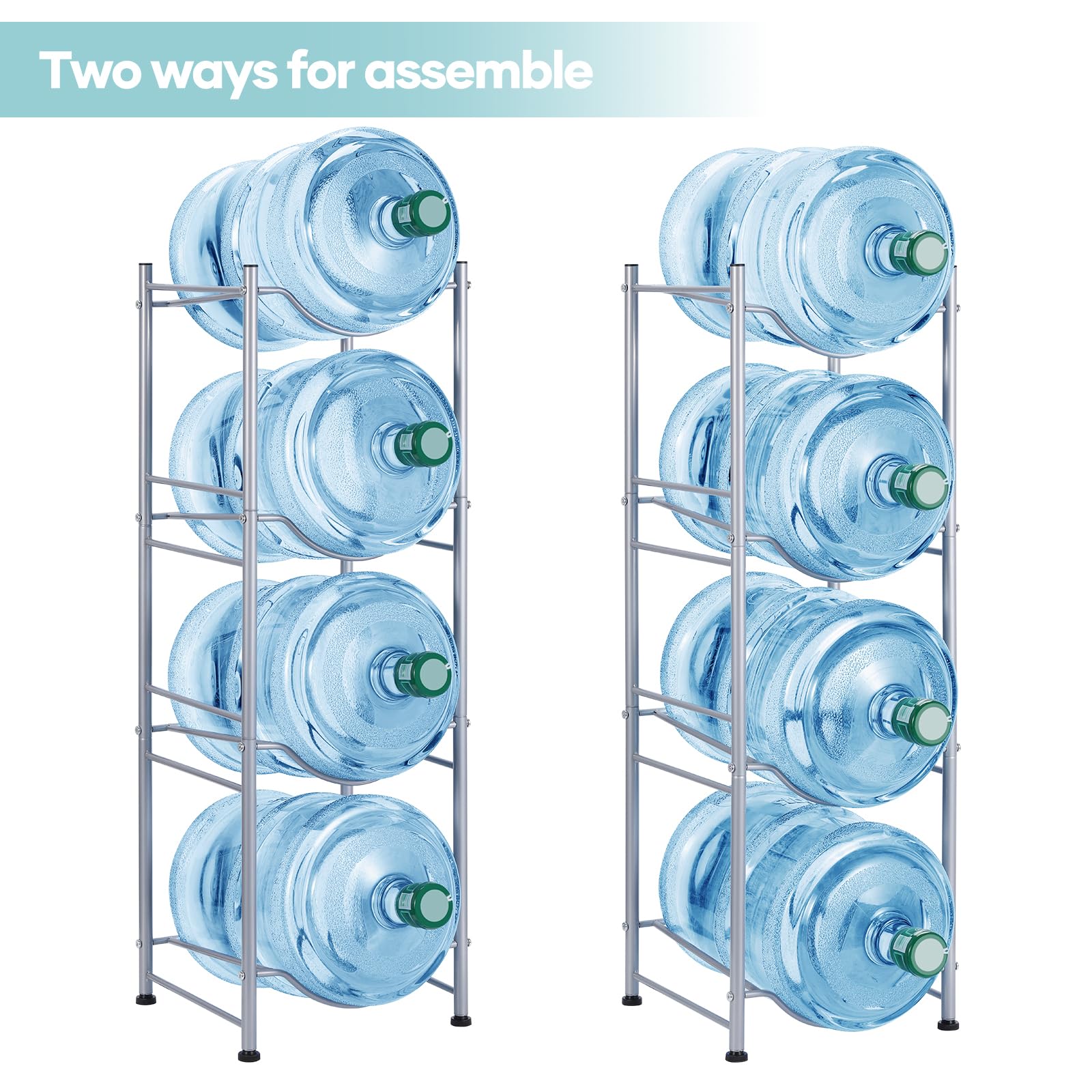 4 Tier Bottle Storage Rack SEHERTIWY 4-Tier Water Cooler Jug Rack ...