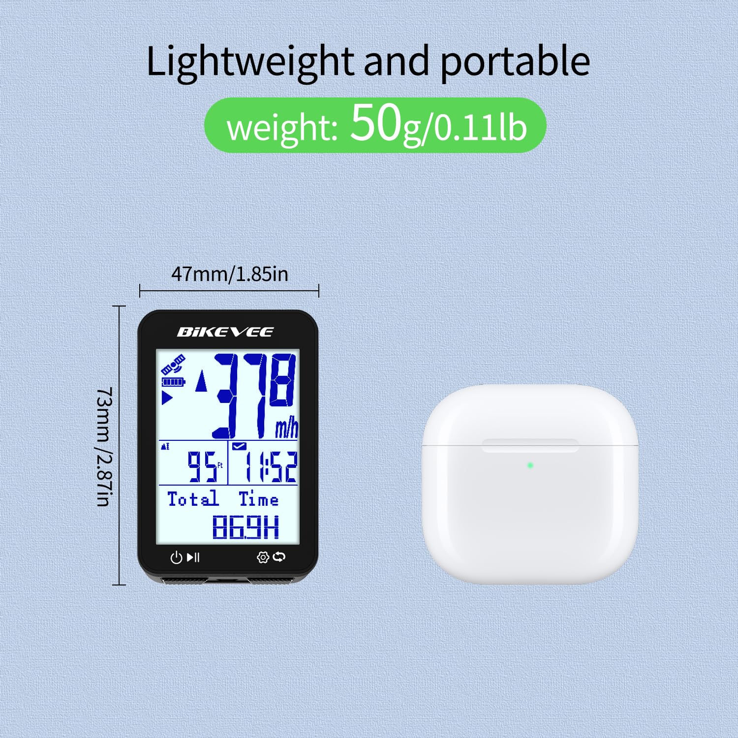 Computer GPS per bicicletta wireless con avvio/arresto automatico e retroilluminazione automatica, contachilometri impermeabile IPX7 per bicicletta MPH KM/H, 2,4 pollici LCD Ciclismo