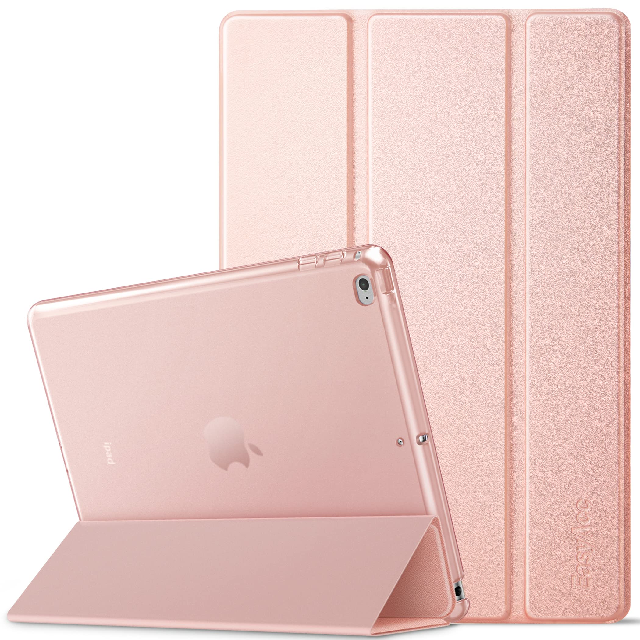 EasyAcc Hülle Kompatibel mit iPad Air 2, Ultra Dünn Transluzent Matt Rückseite Abdeckung mit Auto aufwachen/Schlaf Funktion Kompatibel mit iPad Air 2 A1566/A1567 Roségold