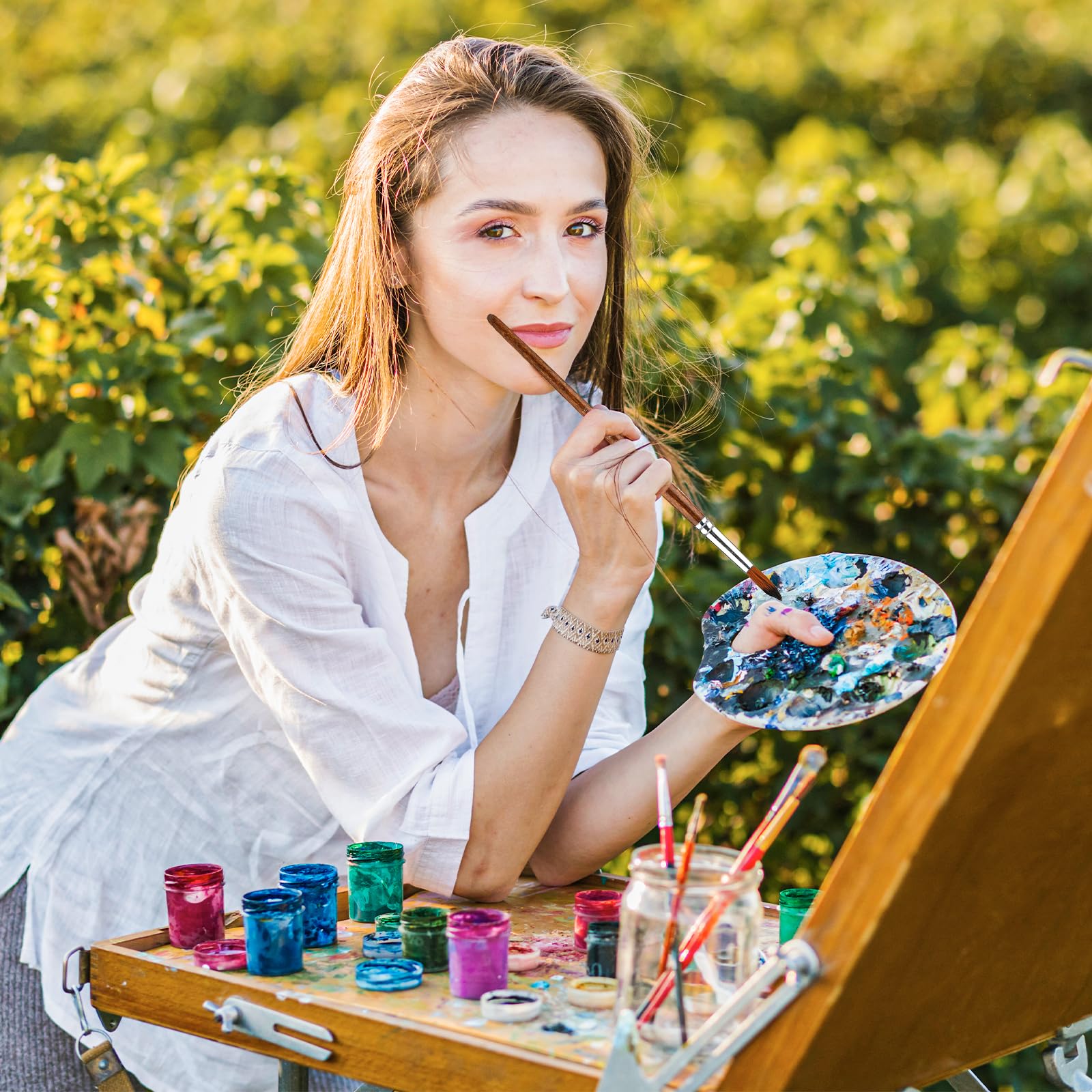 Prasacco Lot De 12 Pinceaux Aquarelle En Nylon - Pinceaux D