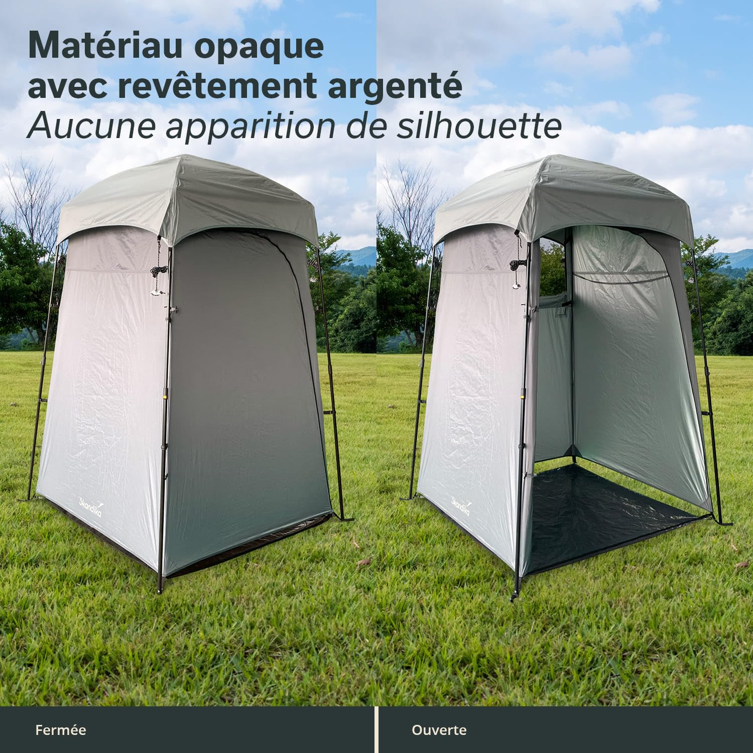 Skandika Tente de Douche Quick Start | Vestiaire Pop-up Avec Hauteur de 210 cm, Opaque, Sol Séparé, Fenêtre Occultable Avec Moustiquaire, Fixation pour la Douche | Toilette de Camping