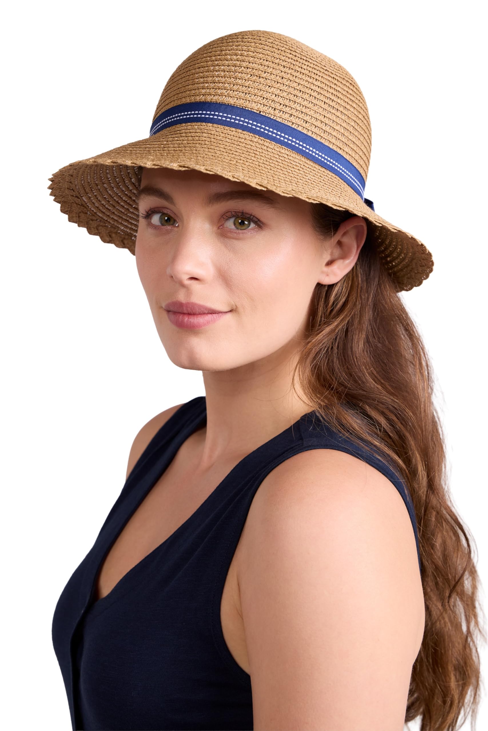 Mountain Warehouse Women's Beige Bow Gardening Straw Hat - Lightweight, Elastic Sweatband