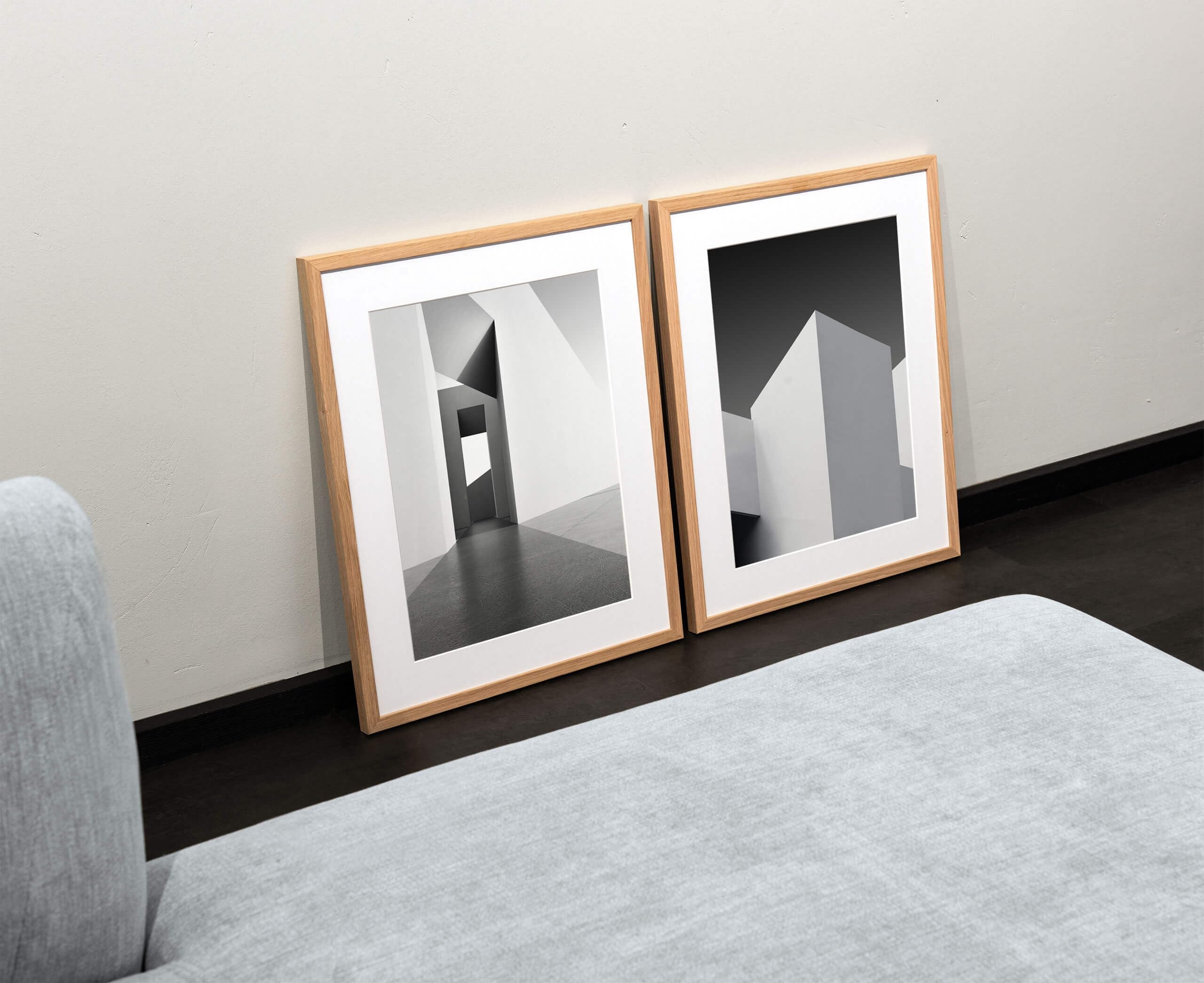 nielsen Bilderrahmen mit Passepartout, 50 x 60 cm, Holz, Eiche, Posterrahmen zum Aufhängen im Hoch- & Querformat, Echtglas, Skava