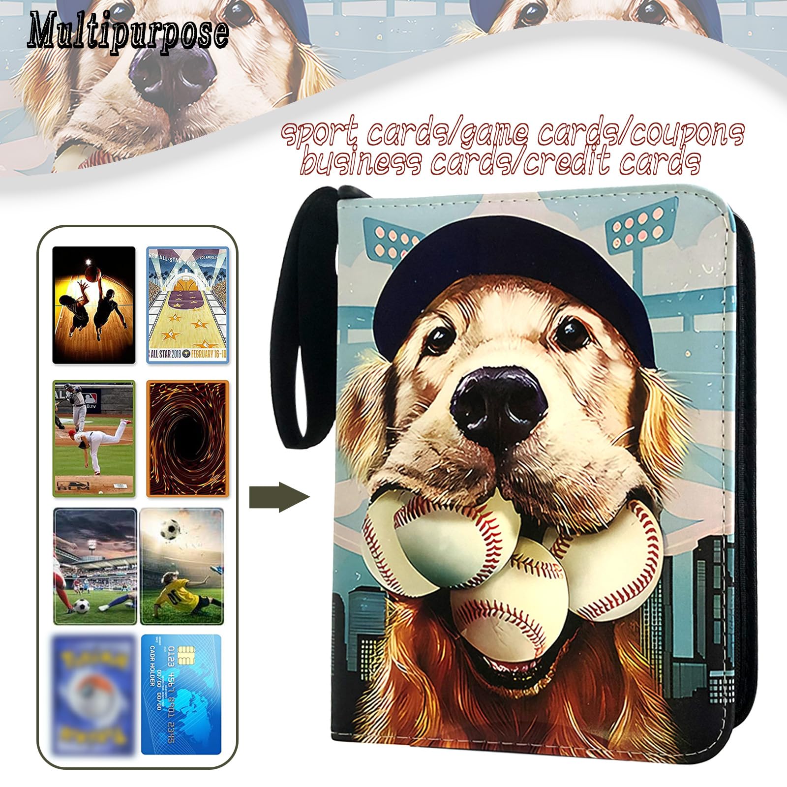 Carpeta de tarjetas de béisbol de 400 bolsillos, carpeta de tarjetas de intercambio de 4 bolsillos